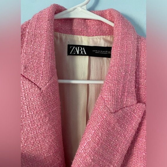 Zara Pink tweed double breasted textured weave jacket
blazer extra large - Picture 6 of 10